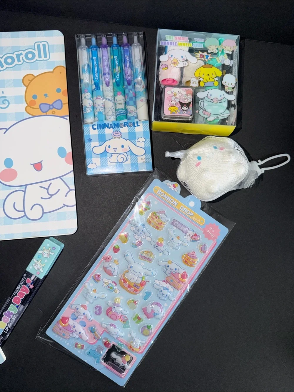 Sanrio Cinnamoroll Stationary Bundle notepads pens correction tape stamp set
